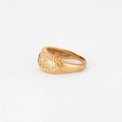 Bague jonc Emeraude & Diamant
