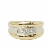 Bague jonc en or bicolore et diamants