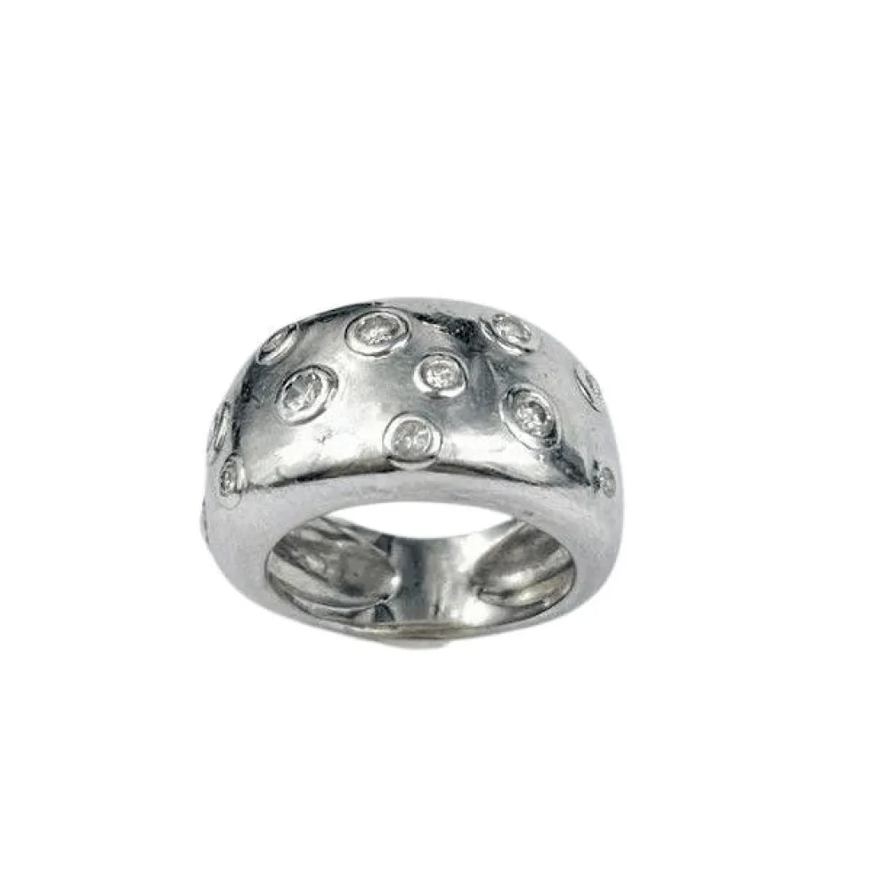 Bague Jonc en Or Blanc, Diamant