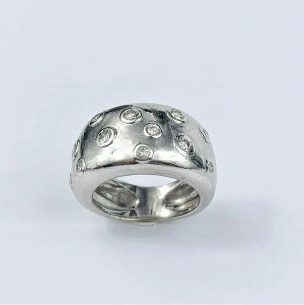 Bague Jonc en Or Blanc, Diamant