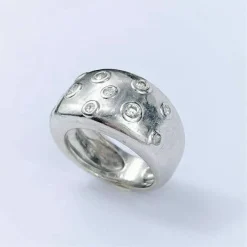 Bague Jonc en Or Blanc, Diamant