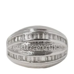 Bague Jonc en Or blanc et Diamants