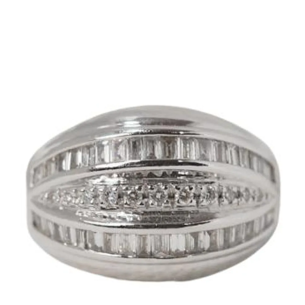Bague Jonc en Or blanc et Diamants