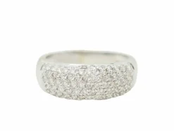 Bague jonc en or blanc et diamants