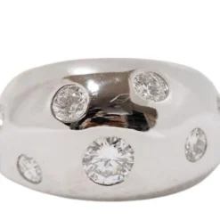 Bague Jonc En Or Blanc Et Diamants