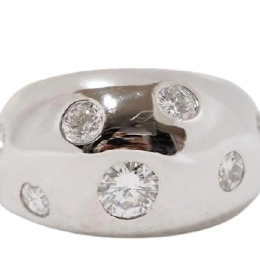 Bague Jonc En Or Blanc Et Diamants
