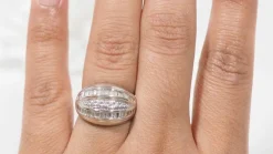 Bague Jonc en Or blanc et Diamants