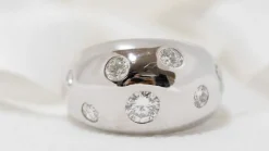 Bague Jonc En Or Blanc Et Diamants