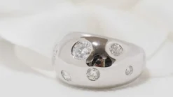 Bague Jonc En Or Blanc Et Diamants