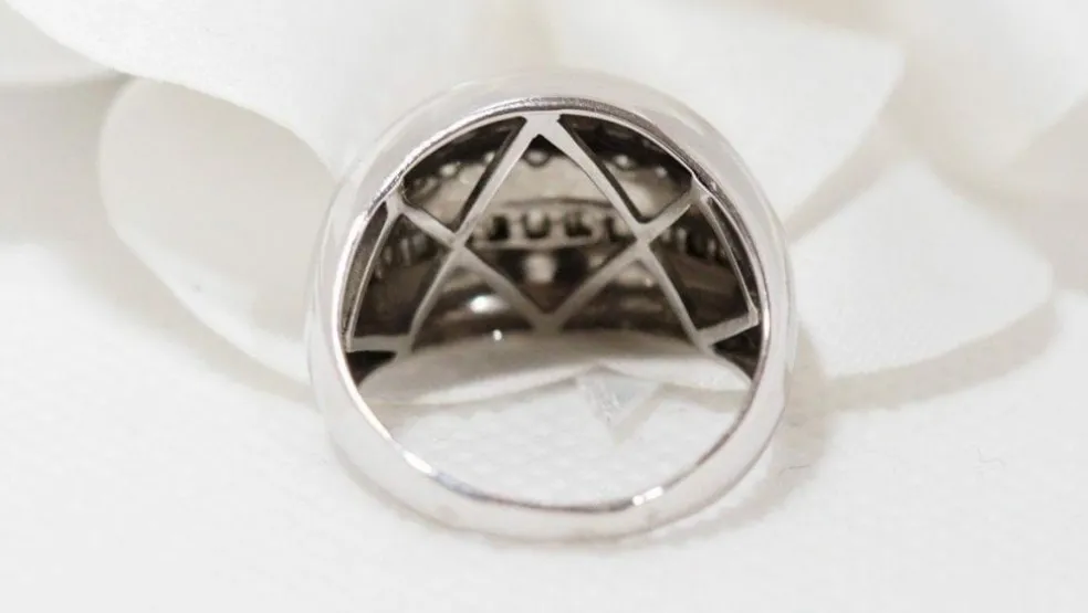 Bague Jonc en Or blanc et Diamants