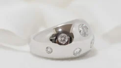 Bague Jonc En Or Blanc Et Diamants