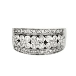 Bague jonc en or gris et diamants