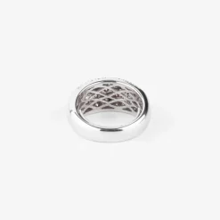 Bague jonc en or gris pavée de diamants