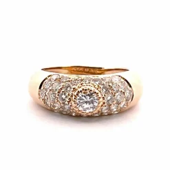 Bague jonc en Or jaune & Diamants