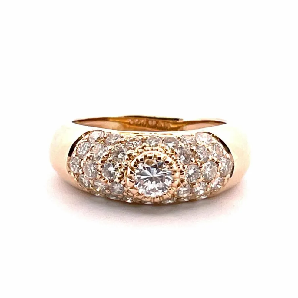Bague jonc en Or jaune & Diamants