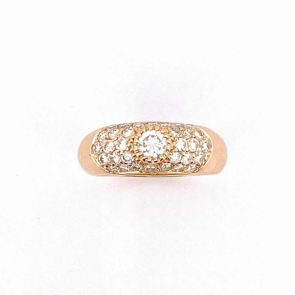 Bague jonc en Or jaune & Diamants