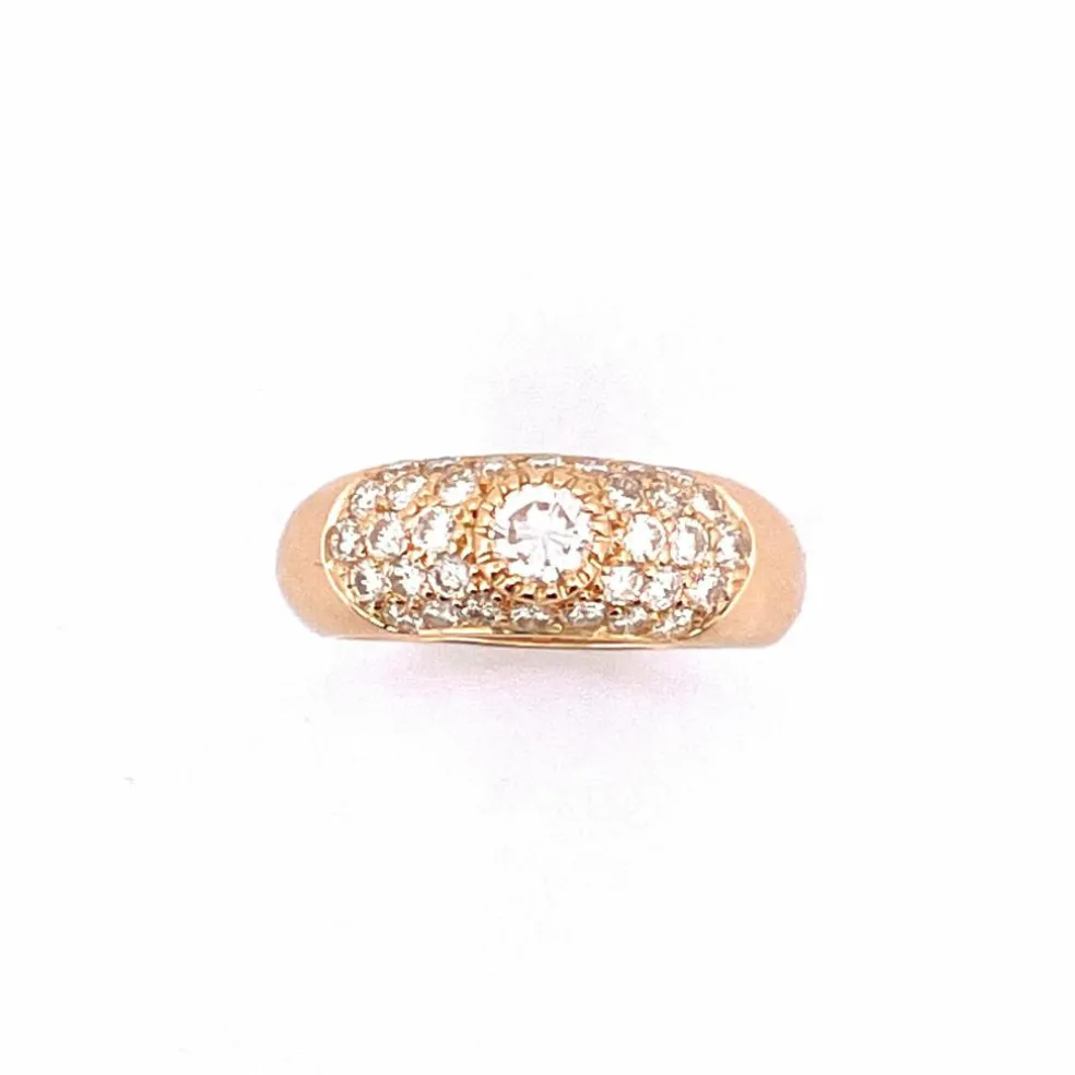 Bague jonc en Or jaune & Diamants