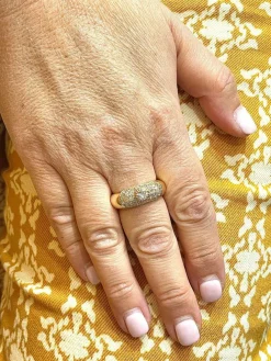 Bague jonc en Or jaune & Diamants