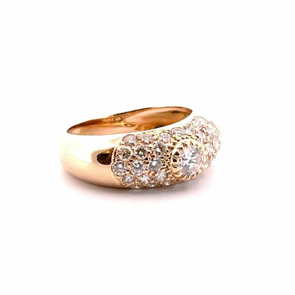 Bague jonc en Or jaune & Diamants