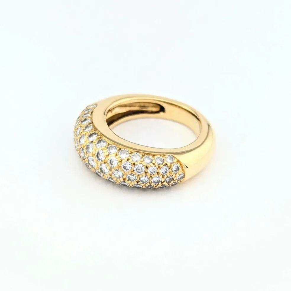 Bague jonc en or jaune et diamants
