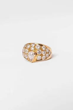 Bague Jonc en or jaune et diamants