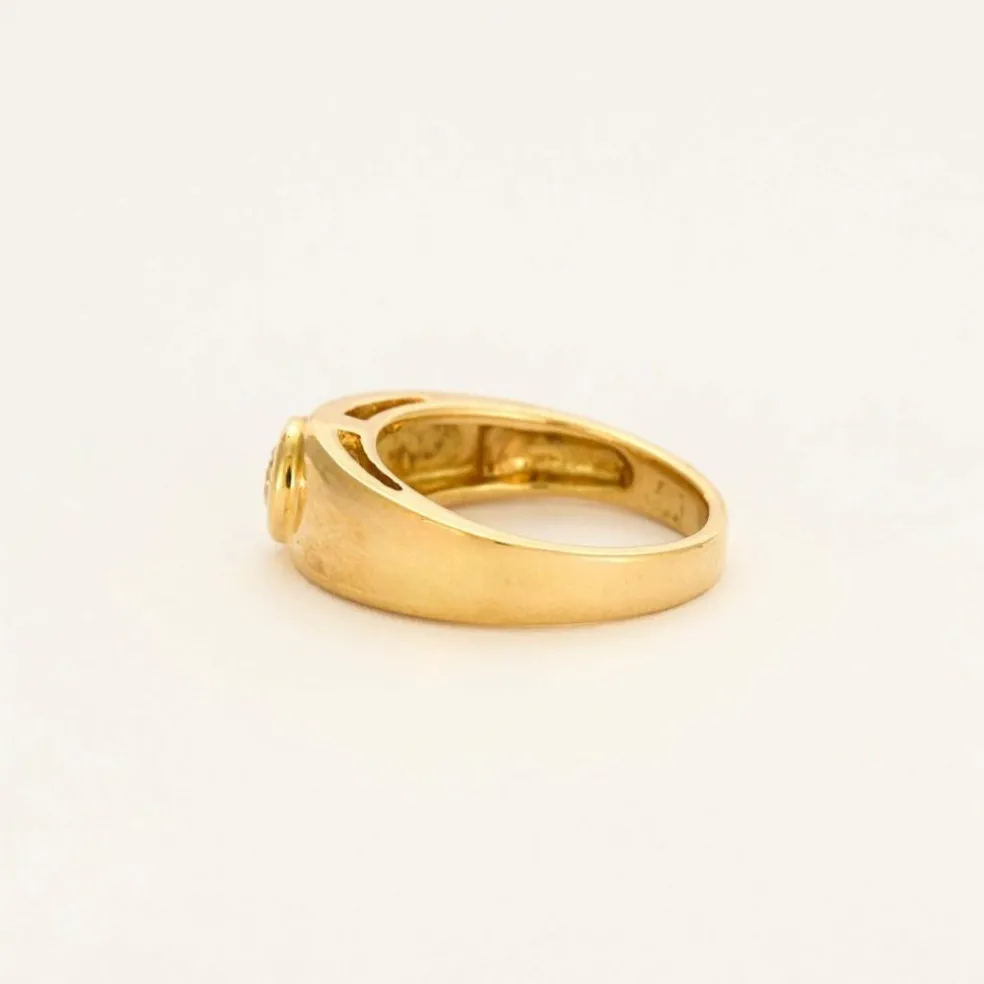 Bague jonc en or jaune et diamant