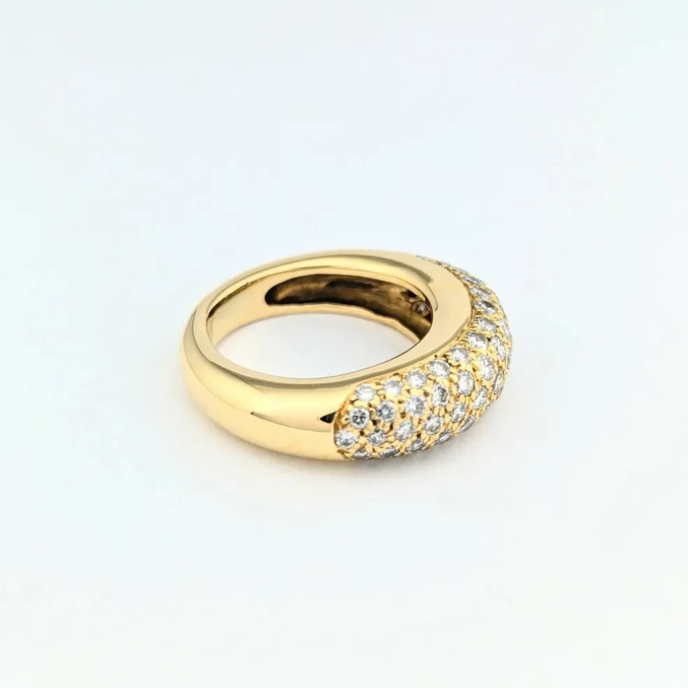 Bague jonc en or jaune et diamants