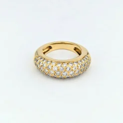 Bague jonc en or jaune et diamants