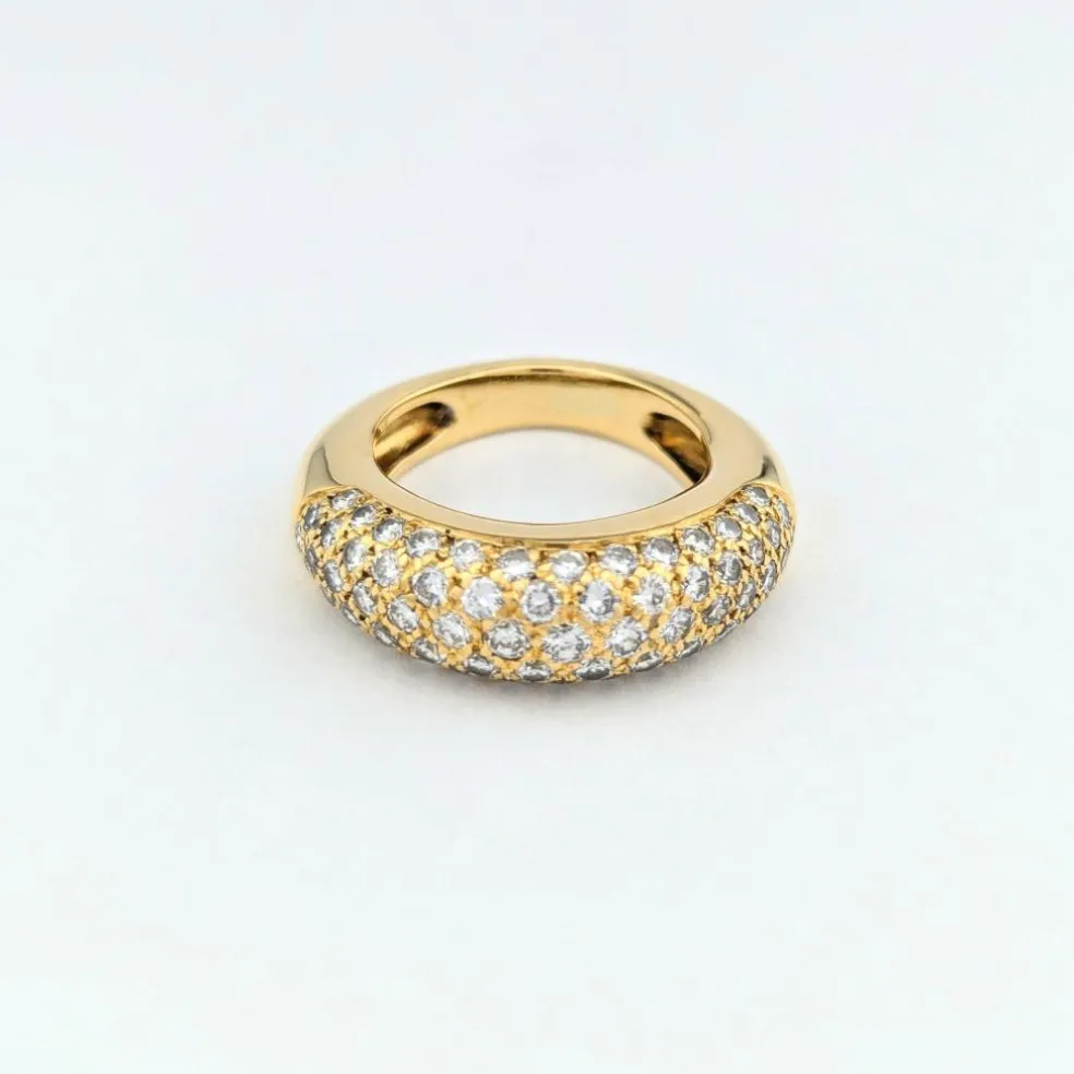 Bague jonc en or jaune et diamants
