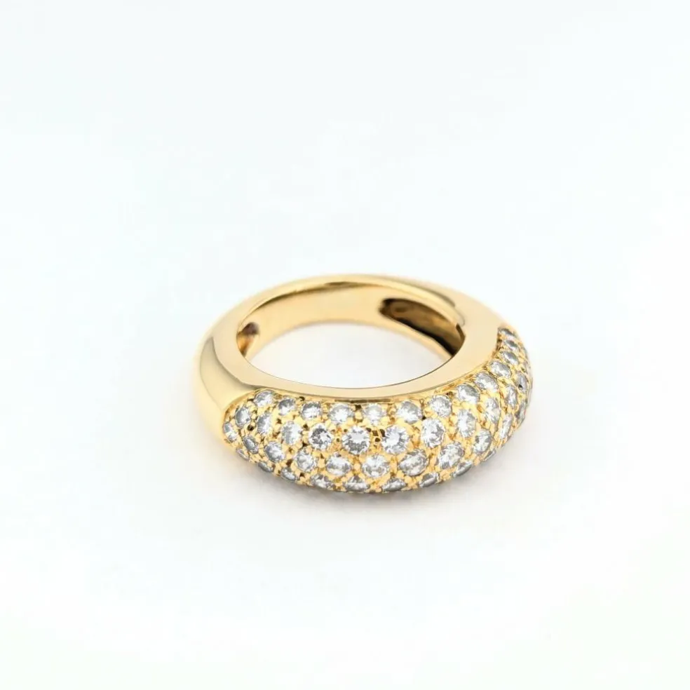 Bague jonc en or jaune et diamants