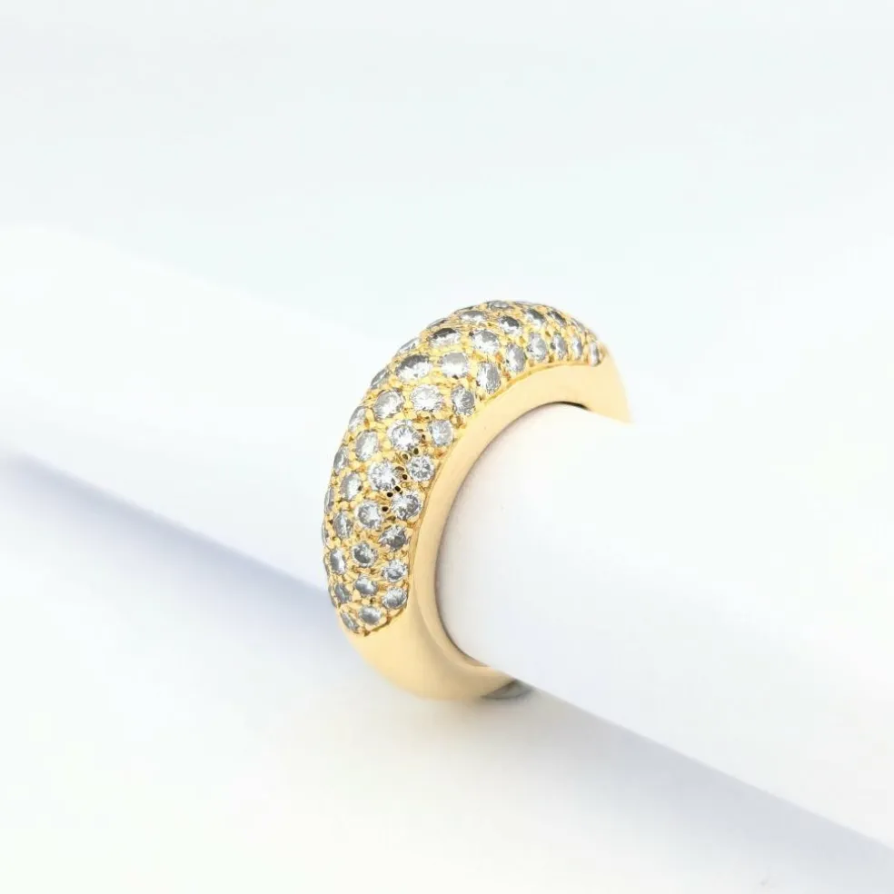 Bague jonc en or jaune et diamants