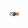 Bague Jonc en or jaune, saphir et diamants