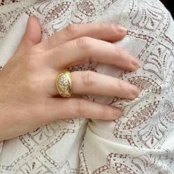 Bague jonc godronnée