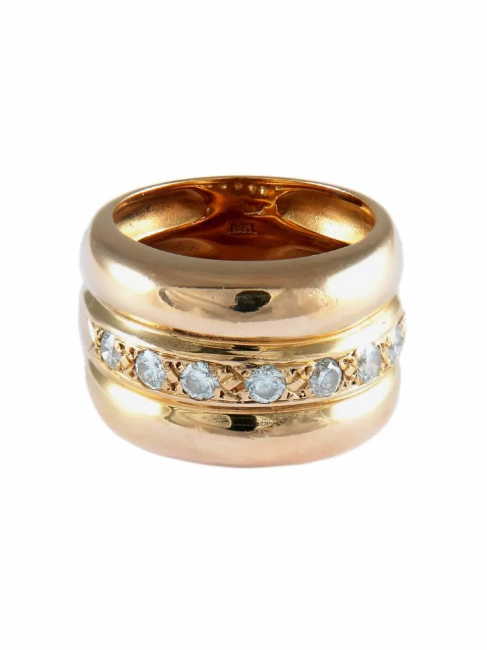 BAGUE JONC OR & DIAMANTS