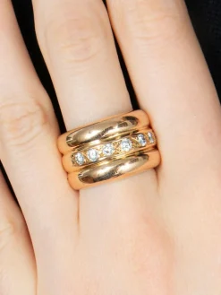 BAGUE JONC OR & DIAMANTS