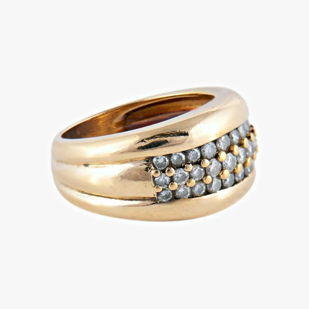 BAGUE JONC OR & DIAMANTS