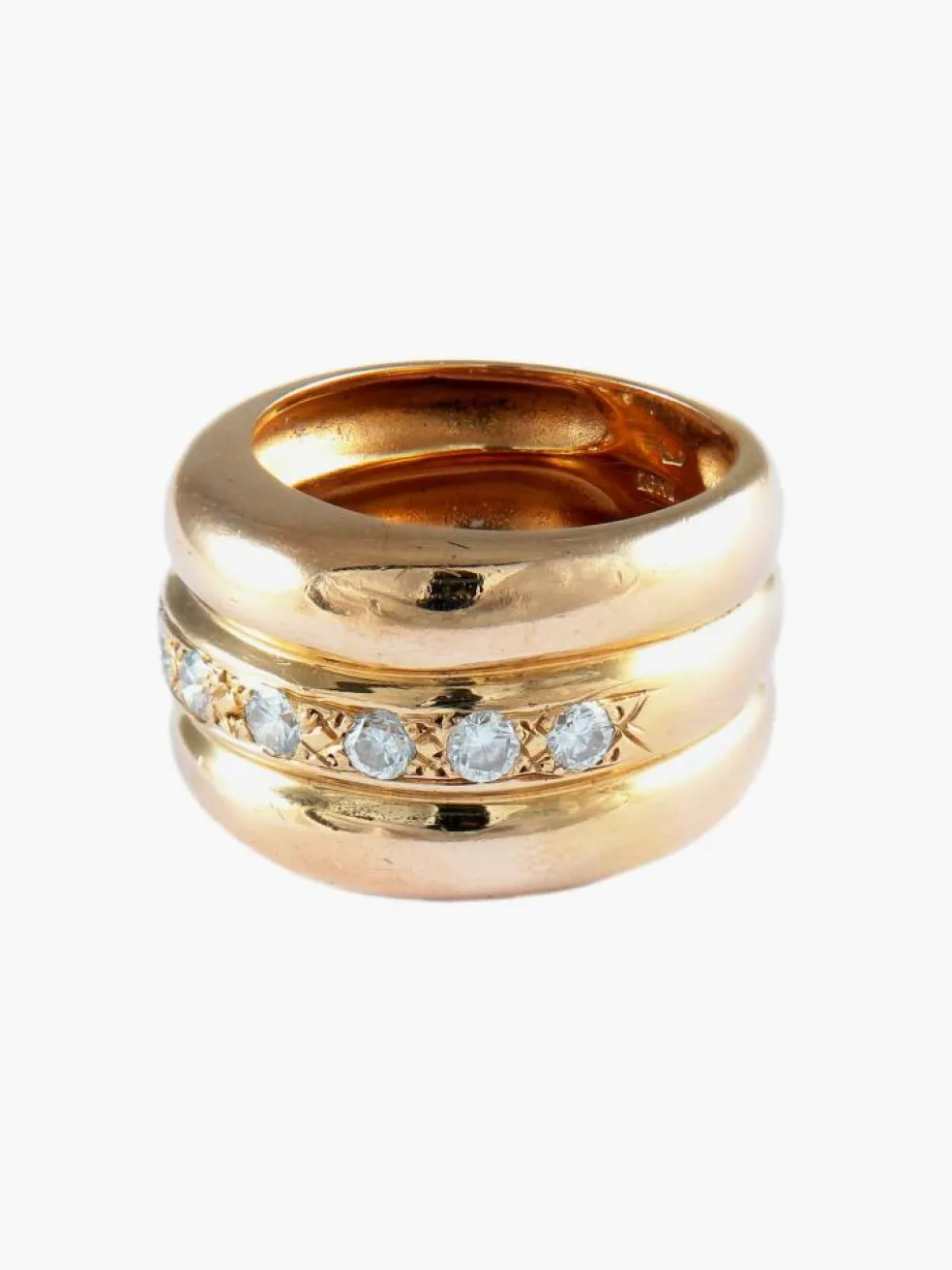 BAGUE JONC OR & DIAMANTS