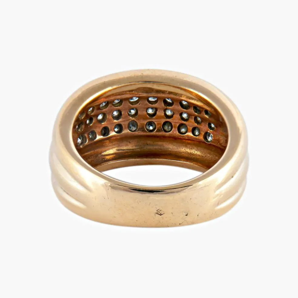 BAGUE JONC OR & DIAMANTS