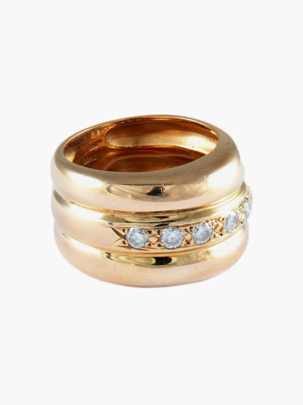 BAGUE JONC OR & DIAMANTS