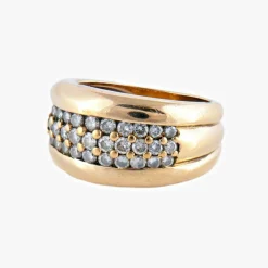 BAGUE JONC OR & DIAMANTS