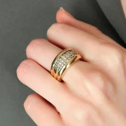 BAGUE JONC OR & DIAMANTS
