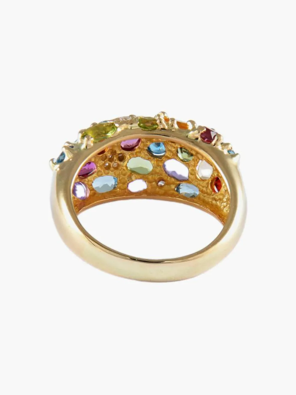BAGUE JONC OR & PIERRES