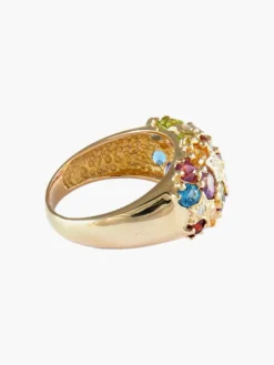 BAGUE JONC OR & PIERRES