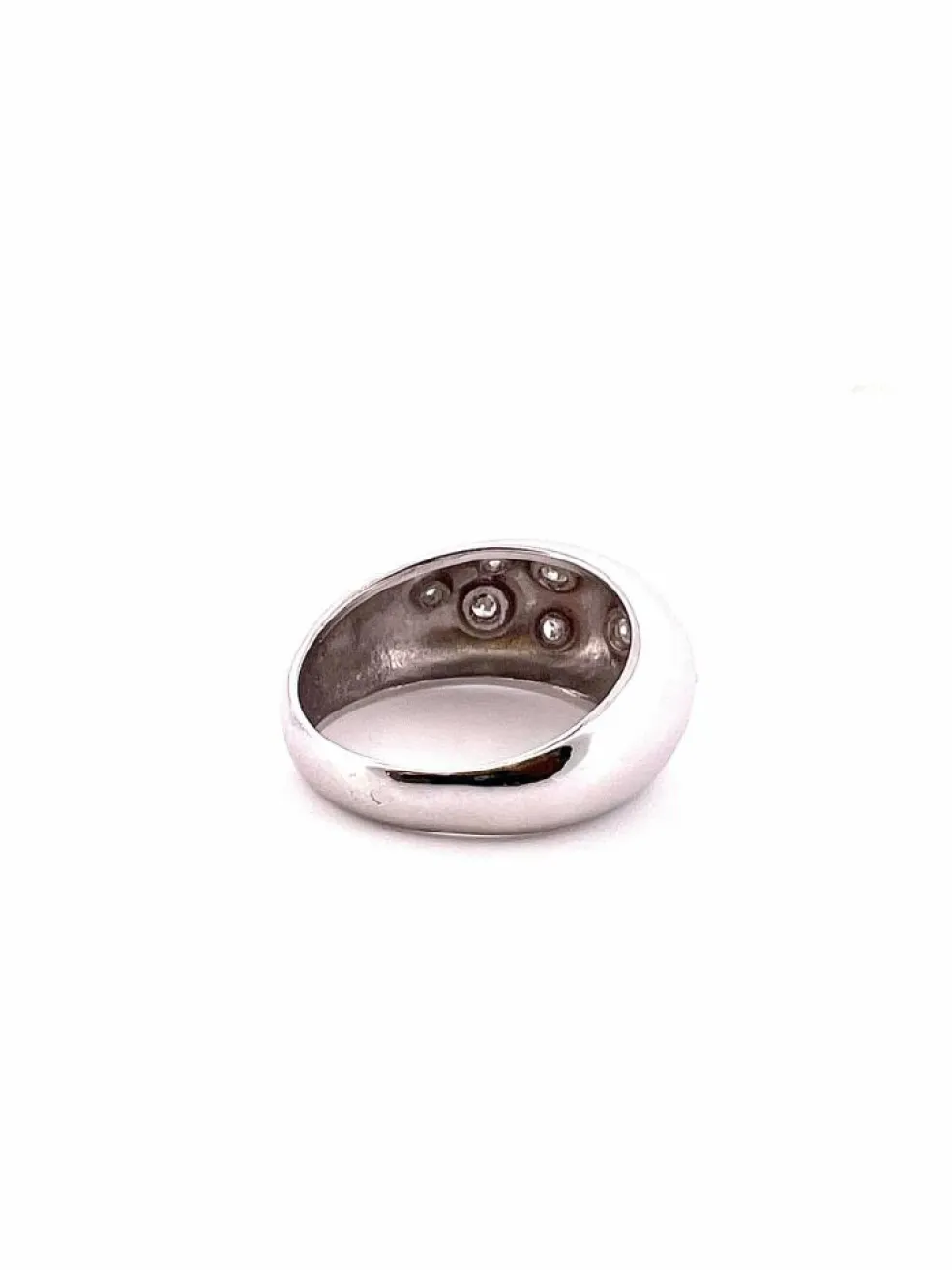 Bague jonc or blanc 10 diamants