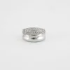 Bague jonc or blanc diamants