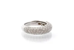Bague jonc or blanc diamants