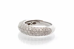 Bague jonc or blanc diamants