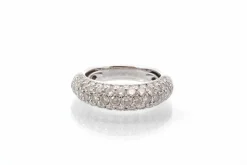 Bague jonc or blanc diamants