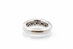 Bague jonc or blanc diamants