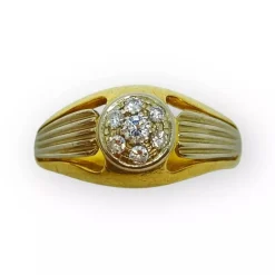 Bague jonc or blanc et diamants